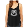thumbnail image 1 of LA Pop Art Women's Premium Word Art Flowy Tank Top - Get Your Kicks on Route 66, 1 of 2