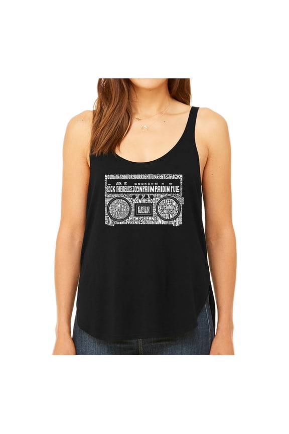 Women's Premium Word Art Flowy Tank Top - Greatest Rap Hits of The 1980's