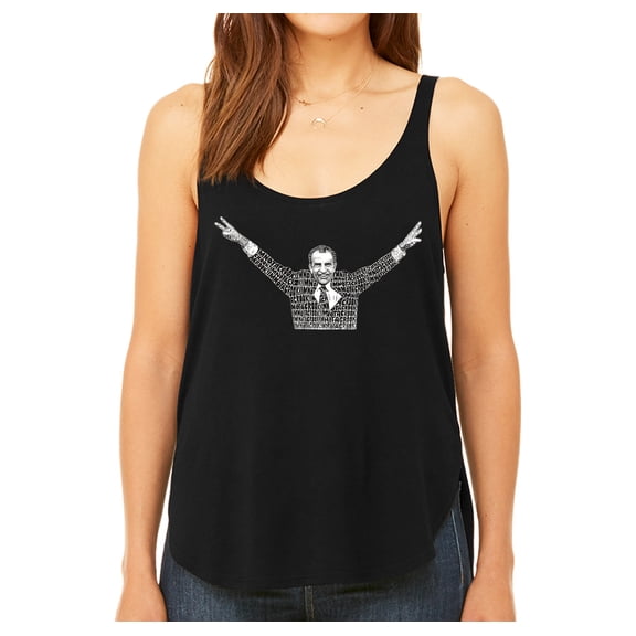 LA Pop Art Women's Premium Word Art Flowy Tank Top - I'M NOT A CROOK