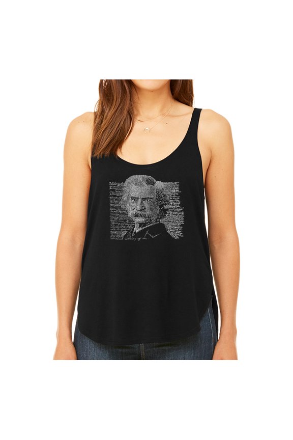 Women's Premium Word Art Flowy Tank Top - Mark Twain