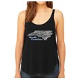 thumbnail image 1 of LA Pop Art Women's Premium Word Art Flowy Tank Top - North Carolina, 1 of 1
