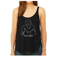 thumbnail image 1 of LA Pop Art Women's Premium Word Art Flowy Tank Top - POSITIVE WISHES, 1 of 2