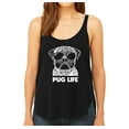 thumbnail image 1 of LA Pop Art Women's Premium Word Art Flowy Tank Top - Pug Life, 1 of 2