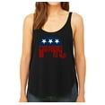 thumbnail image 1 of LA Pop Art Women's Premium Word Art Flowy Tank Top - REPUBLICAN - GRAND OLD PARTY, 1 of 2