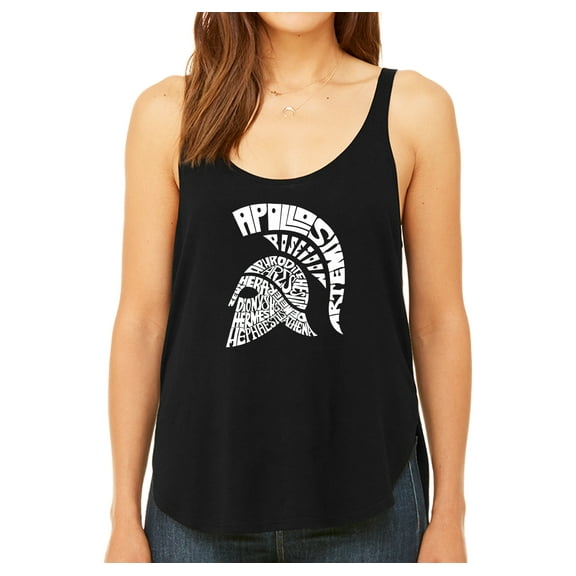 LA Pop Art Women's Premium Word Art Flowy Tank Top - SPARTAN