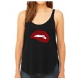 thumbnail image 1 of LA Pop Art Women's Premium Word Art Flowy Tank Top - Savage Lips, 1 of 2
