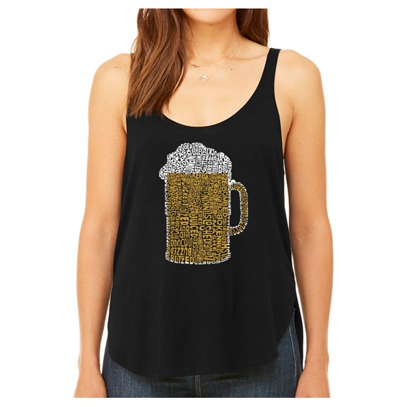 LA Pop Art Women's Premium Word Art Flowy Tank Top - Slang Terms for Being Wasted