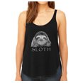 thumbnail image 1 of LA Pop Art Women's Premium Word Art Flowy Tank Top - Sloth, 1 of 2
