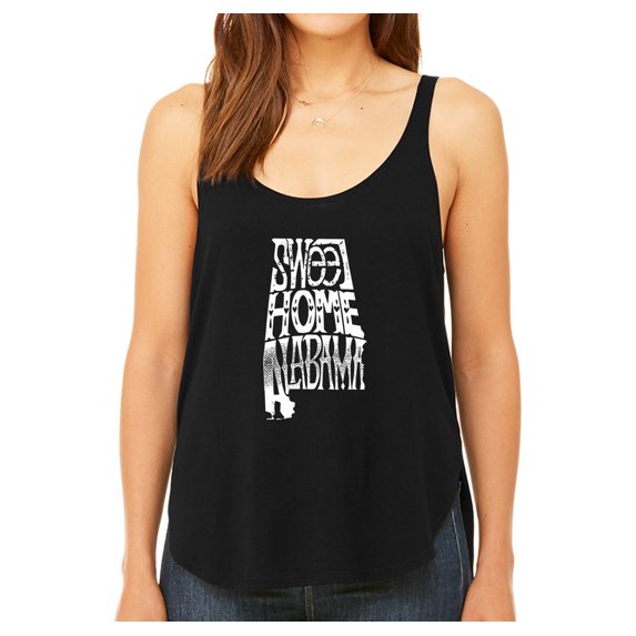 LA Pop Art Women's Premium Word Art Flowy Tank Top - Sweet Home Alabama