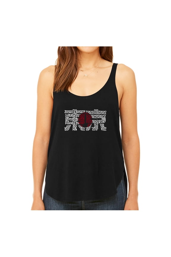 Women's Premium Word Art Flowy Tank Top - Tokyo Sun