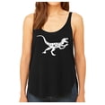 thumbnail image 1 of LA Pop Art Women's Premium Word Art Flowy Tank Top - Velociraptor, 1 of 2