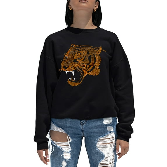 LA Pop Art Women's Word Art Crewneck Sweatshirt - Beast Mode