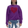 thumbnail image 1 of LA Pop Art Women's Word Art Crewneck Sweatshirt - Country Music Heart, 1 of 2