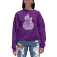 thumbnail image 1 of LA Pop Art Women's Word Art Crewneck Sweatshirt - Rock Guitar Head, 1 of 2