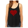 thumbnail image 1 of LA Pop Art Women's Word Art Flowy Tank Top - All You Need Is Love, 1 of 2