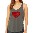 thumbnail image 1 of LA Pop Art Women's Word Art Flowy Tank Top - All You Need Is Love, 1 of 2