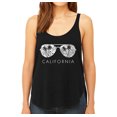 thumbnail image 1 of LA Pop Art Women's Word Art Flowy Tank Top - California Shades, 1 of 2