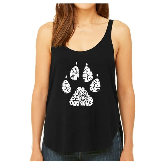 LA Pop Art Women's Word Art Flowy Tank Top - Dog Mom