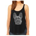 thumbnail image 1 of LA Pop Art Women's Word Art Flowy Tank Top - French Bulldog, 1 of 2