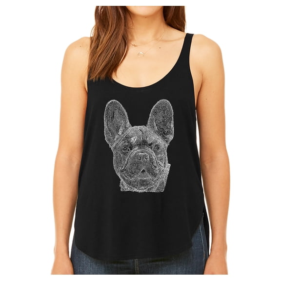 LA Pop Art Women's Word Art Flowy Tank Top - French Bulldog