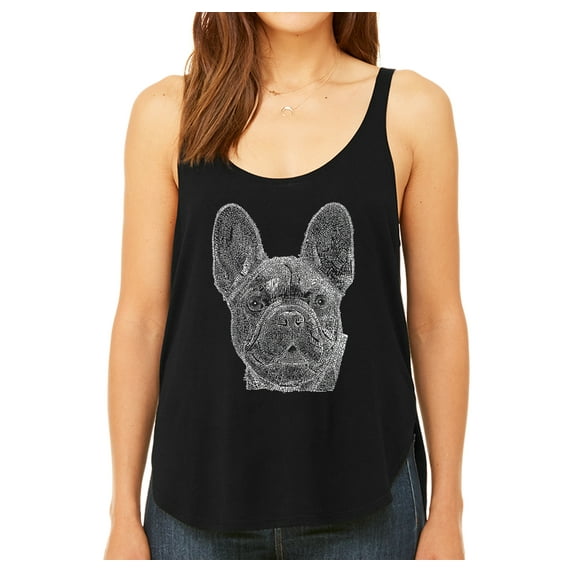 LA Pop Art Women's Word Art Flowy Tank Top - French Bulldog