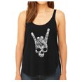 thumbnail image 1 of LA Pop Art Women's Word Art Flowy Tank Top - Heavy Metal Genres, 1 of 2