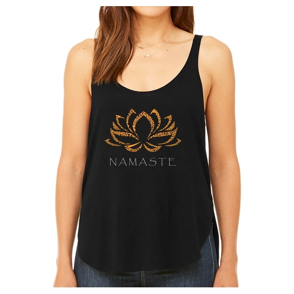 LA Pop Art Women's Word Art Flowy Tank Top - Namaste