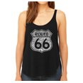 thumbnail image 1 of LA Pop Art Women's Word Art Flowy Tank Top - Route 66 - Life is a Highway, 1 of 2