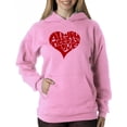 thumbnail image 1 of LA Pop Art Women's Word Art Hooded Sweatshirt -All You Need Is Love, 1 of 2