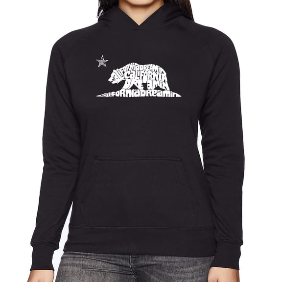 LA Pop Art Women's Word Art Hooded Sweatshirt -California Dreamin