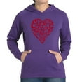thumbnail image 1 of LA Pop Art Women's Word Art Hooded Sweatshirt -Crazy Little Thing Called Love, 1 of 2
