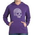 thumbnail image 1 of LA Pop Art Women's Word Art Hooded Sweatshirt -Dead Inside Skull, 1 of 2
