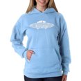 thumbnail image 1 of LA Pop Art Women's Word Art Hooded Sweatshirt -Flying Saucer UFO, 1 of 2