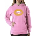 thumbnail image 1 of LA Pop Art Women's Word Art Hooded Sweatshirt -Gold Digger Lips, 1 of 2