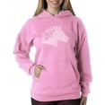 thumbnail image 1 of LA Pop Art Women's Word Art Hooded Sweatshirt -Horse Mane, 1 of 2
