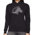 thumbnail image 1 of LA Pop Art Women's Word Art Hooded Sweatshirt -Horse Mane, 1 of 2