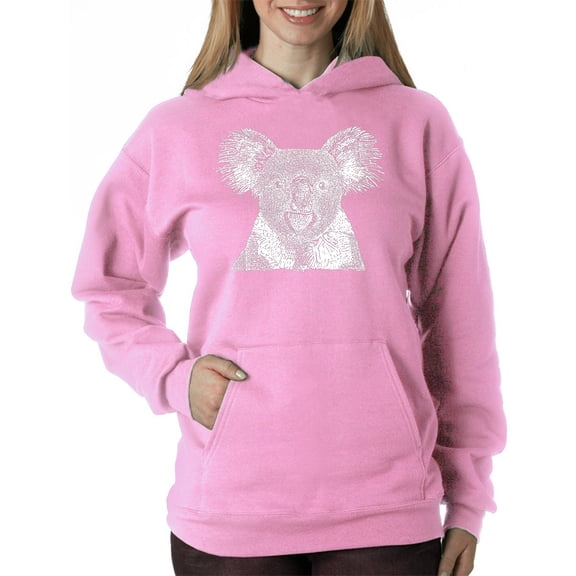 LA Pop Art Women's Word Art Hooded Sweatshirt -Koala