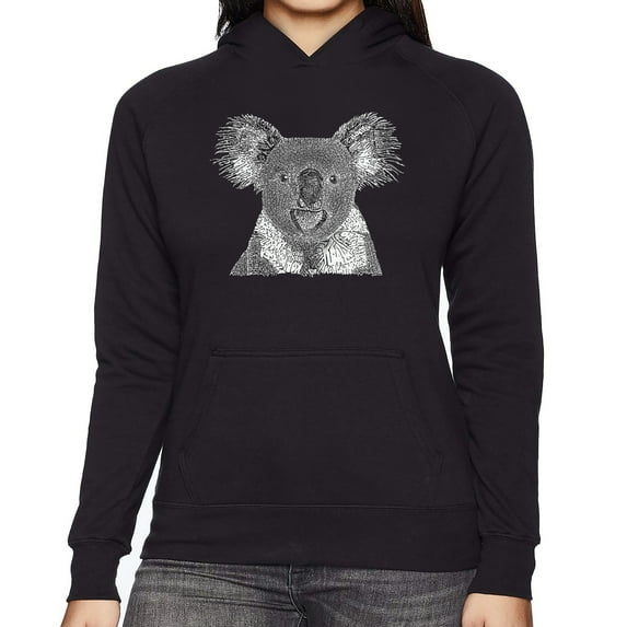 LA Pop Art Women's Word Art Hooded Sweatshirt -Koala