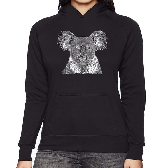 LA Pop Art Women's Word Art Hooded Sweatshirt -Koala