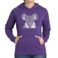 thumbnail image 1 of LA Pop Art Women's Word Art Hooded Sweatshirt -Koala, 1 of 2