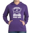thumbnail image 1 of LA Pop Art Women's Word Art Hooded Sweatshirt -Pug Life, 1 of 2
