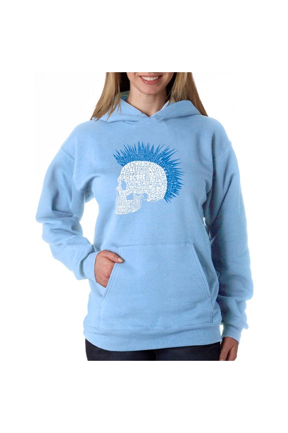 Women's Word Art Hooded Sweatshirt -Punk Mohawk