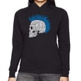 thumbnail image 1 of LA Pop Art Women's Word Art Hooded Sweatshirt -Punk Mohawk, 1 of 2