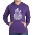 thumbnail image 1 of LA Pop Art Women's Word Art Hooded Sweatshirt -Rock Guitar Head, 1 of 2