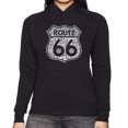 thumbnail image 1 of LA Pop Art Women's Word Art Hooded Sweatshirt -Route 66 - Life is a Highway, 1 of 2