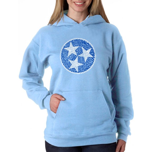 LA Pop Art Women's Word Art Hooded Sweatshirt -Tennessee Tristar