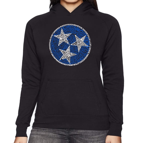LA Pop Art Women's Word Art Hooded Sweatshirt -Tennessee Tristar