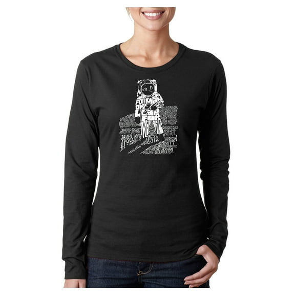 LA Pop Art Women's Word Art Long Sleeve T-Shirt - ASTRONAUT