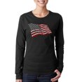 thumbnail image 1 of LA Pop Art Women's Word Art Long Sleeve T-Shirt - American Wars Tribute Flag, 1 of 2