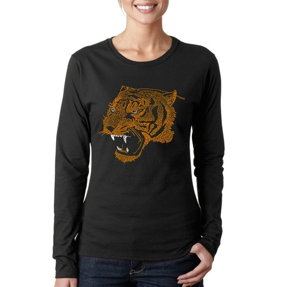LA Pop Art Women's Word Art Long Sleeve T-Shirt - Beast Mode